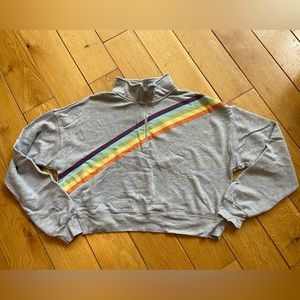 Wildfox Gray Quarter Zip sweatshirt Large L